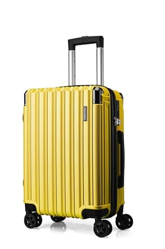 Image of FLIEE Cabin Suitcase Hard Shell | 20" Lightweight Suitcase Cabin Size | Telescopic Handle | TSA 3 Digit Combination Lock| Suitable for Ryanair, Easyjet, Carry-on Suitcase Yellow