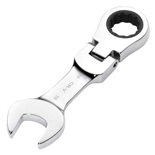 Image of Draper 27981 HI-TORQ Metric Stubby Flexible Head Ratchet Combination Spanner, 19mm
