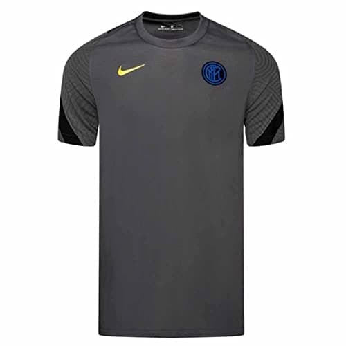 Image of Nike INTER M Nk Brt STRK Top Ss Cl T-Shirt - Dark Grey/Black/(Tour Yellow) (No Sponsor-3RD), X-Small