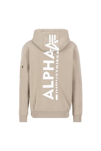 Image of Alpha Industries Back Print Zip Hoodie for men Vintage Sand