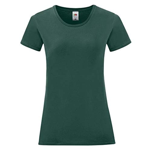Image of Fruit of the Loom Womens/Ladies Iconic T-Shirt (S) (Forest)