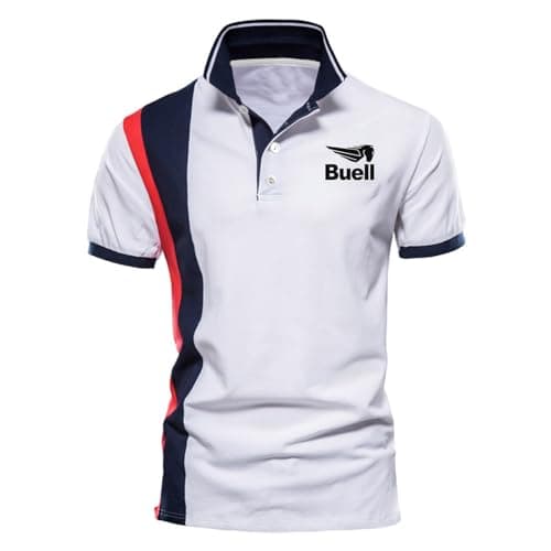 Image of Yinova Po.lo Shirts for Men for Bu-ell, Gym Workout T Shirts, for Everyday Casual Wear, Holiday(White,S)