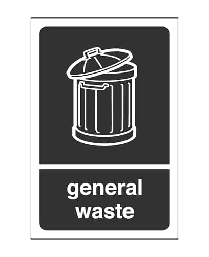Image of General waste stickers - safety signs(Pack of 10) - High tack self-adhesive sticker (150mm x 100mm) Viewing Distance within 3m.
