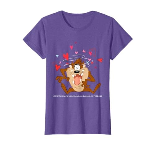 Image of Looney Tunes Taz Spinning Hearts Fun T-Shirt