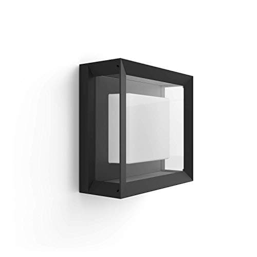 Image of Philips Hue Econic White and Colour Ambiance LED Smart Garden Wall Light [Square Porch Light], Works with Alexa, Google Assistant and Apple Homekit