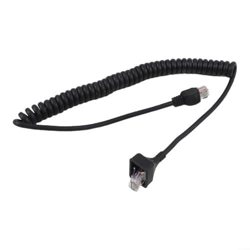Image of 8-Pin Microphone Cable, RJ45 Coiled Radio Cord, Extendable Speaker Wire for Mobile Radios, Heavy Duty Mic Compatible with MC-59 KMC-30 32 35 36 27A 27B 28A