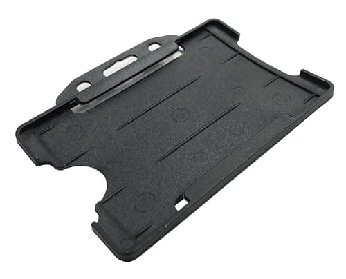 Image of PCL Media ltd Black Single Sided ID Card Holders (Holders are Now Bio Degradable) Work ID Badge Holder for Your Staff ID Card Holder for Lanyard