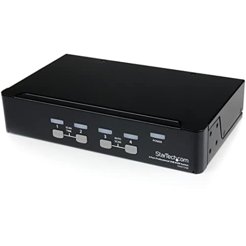 Image of StarTech.com 4 Port Professional VGA USB KVM Switch with Hub - 1U Rack-mountable KVM Switch (SV431USB)