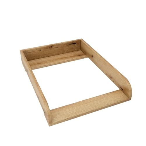 Image of regalik Changing Top for IKEA Malm, Changing Table Topper for 48 cm Dressers, Removable Changing Unit, Rounded Front Panels, Oak, 72cm x 54cm