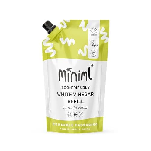 Image of Miniml Eco White Vinegar Cleaning Lemon Scented 1L Refill - All Natural Multi-Surface & Multi-Purpose Cleaner, Limescale Remover, Laundry Softener & More - 100% Vegan & Cruelty Free
