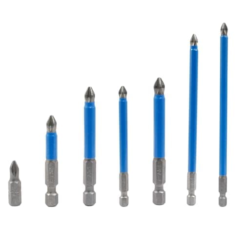 Image of Cjueiom 7Pcs Magnetic PH2 Screwdriver Bits Set, Anti Slip Phillips Screwdriver Bits, Cross Head Electric Screwdriver Bits with 1/4" Hex Shank (PH2 x 25mm/50mm/65mm/70mm/90mm/127mm/150mm)