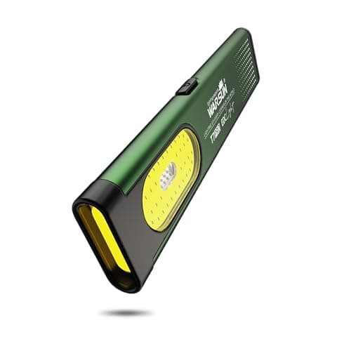 Image of WARSUN T7 Pro EDC Torch, 400 Lumens Compact Pocket Flashlight, USB-C Rechargeable, IPX4 Water Resistant, Dual Material Body, Red & Blue Strobe Light (1, Black) (Green)