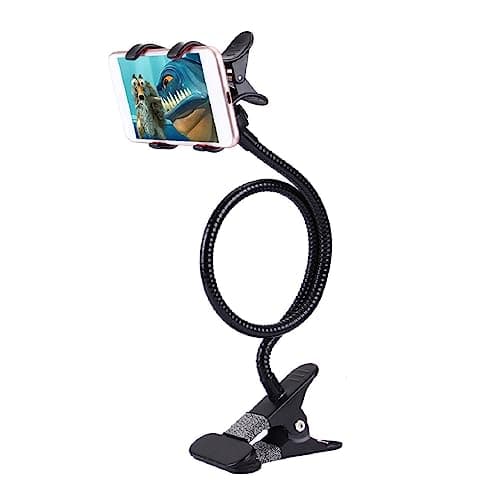 Image of DFV mobile - Flexible Metal Long Arm Lazy Bracket Holder with Phone Clamp & Desk Clip. Multi-function: Desktop, Bed Headboard, Car, Sofa for Nokia 2660 Flip (2022) - Black