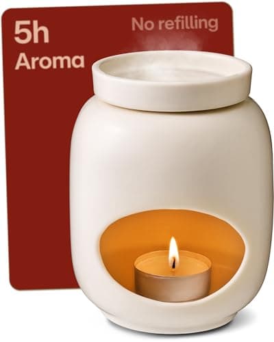 Image of Praknu Essential Oil Burner Ceramic 75 ml – Gentle Evaporation for Essential Oils & Scented Wax – Long Lasting Fragrance – White