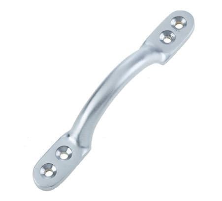 Image of Victorian Window Sliding Sash Pull D Handle + Screws - Satin Chrome (4" / 100mm)