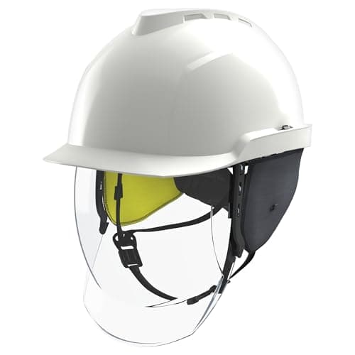 Image of Msa V-Gard 950 Electrician Safety Helmet With Face Shield White/Grey