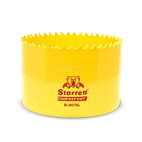 Image of Starrett HSS Bi-Metal Hole Saw - FCH068M Fast Cut Extra Cobalt Hole Saw - For Stainless Mild Sheet Wood Plastic Various Materials - 68mm