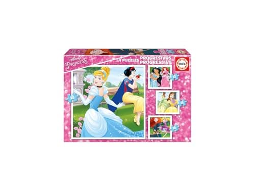 Image of Educa - Disney Princesses, 4-in-1 Children's Puzzle with 12, 16, 20 and 25 Pieces, from 3 Years, Disney Puzzle (17166)