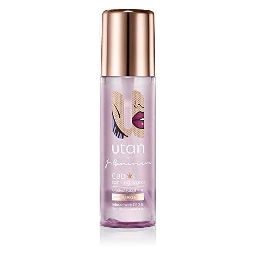 Image of utan x Jamie Genevieve Tanning Water | Gradual Face Tan Mist | with organic tan, cannabis extract | Antibacterial Scottish Lavender oil | No perfume fragrance free | Kind on lash extensions