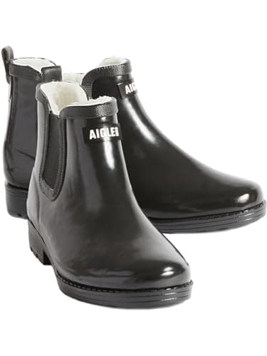 Image of Aigle Women's Carville Fur 2 Wellington Boots, black, 4 UK