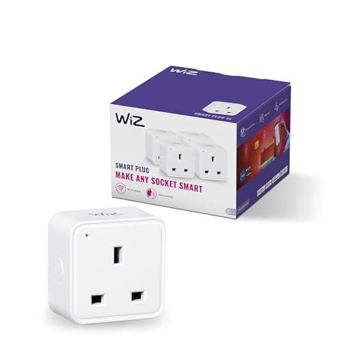 Image of WiZ Wi-Fi Smart Plug, Type G, 230V, 50Hz, Easy Setup, Matter Certified, Smart Controls, Voice Commands, Works with Alexa, Google Home, and Apple Home, 4 Pack