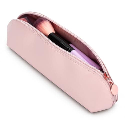 Image of Lipstick Pouch, PU Leather Small Make up Bag with Zipper Portable Travel Makeup Brush Pouch Soft Cosmetic Organizer Bag for Daily Work Essentials