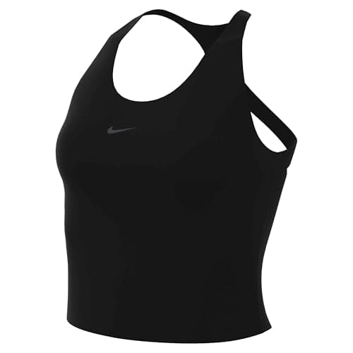 Image of Nike Universa Women's Medium Support Padded Sports Bra Tank (Black/Anthracite/Dark Smoke Grey)