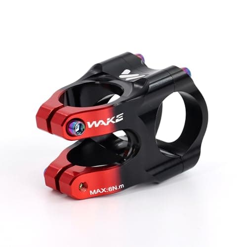 Image of CYSKY 31.8 Stem 35mm 0 Degree MTB Short Stem Mountain Bike Stem Handlebar Riser 1-1/8 for Most Bicycle, Road Bike, MTB, Downhill, BMX, Cycling (Black & Red)