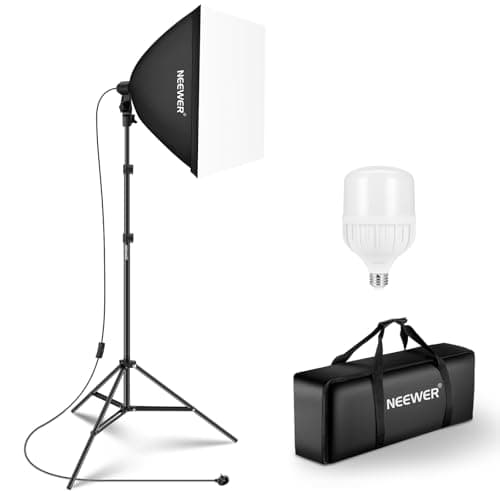 Image of NEEWER 350W Equivalent Softbox Lighting Kit, 5700K LED Light Bulb, 24x24 inches Softbox with E26 Socket, Photography Continuous Lighting Kit, Photo Studio Equipment, NK300