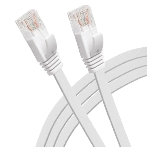 Image of Maplin Ethernet Cable 30M White, Flat CAT6 Gigabit LAN UTP Network Cable RJ45 High-Speed 10Gbps Compatible with Laptop, PC, CCTV, PS4/5, Xbox, Switch, Modem, Router, Smart TV, Sky Box, WiFi Extender