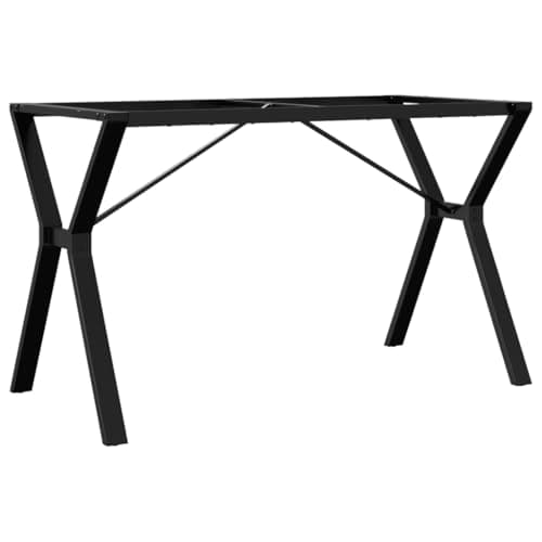 Image of vidaXL Cast Iron Dining Table Legs - Y-Frame Black Metal 120x60x73cm for Home/Office Furniture Projects, Easy Install