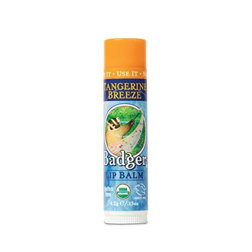 Image of Badger TANGERINE BREEZE Classic Lip Balm USDA Organic With Beeswax & Aloe 4.2g