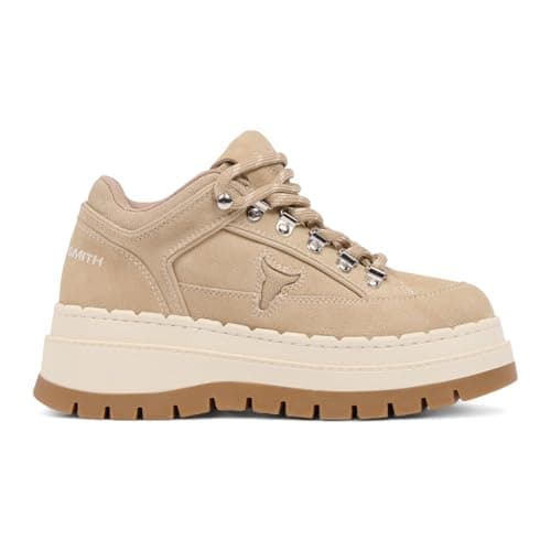 Image of Windsor Smith Womens Sand Brown Suede Chunky Platform Sneakers Trainers - Ultimatum