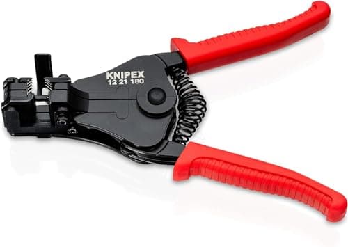 Image of KNIPEX Insulation Stripper with Adapted Blades Black Lacquered with Plastic Grips 180 mm, 12 21 180