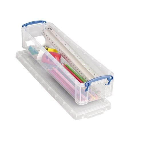 Image of Finchley Really Useful Storage Box Plastic Lightweight Robust Stackable 1.5 Litre Clear Ref 1.5C+ free refill pen (1)