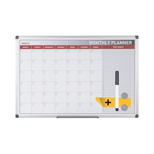 Image of Bi-Office Month Planner, Magnetic, Aluminium Frame, 90 x 60 cm