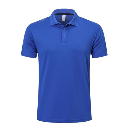 Image of ZENGVEE 1 Pack Men's Polo Shirts Golf Polo for Men Adult Quick Dry Breathable Workout Shirts Short Sleeve Tshirts Moisture Wicking Sport Top T-Shirts（0428-1-Blue-XL）