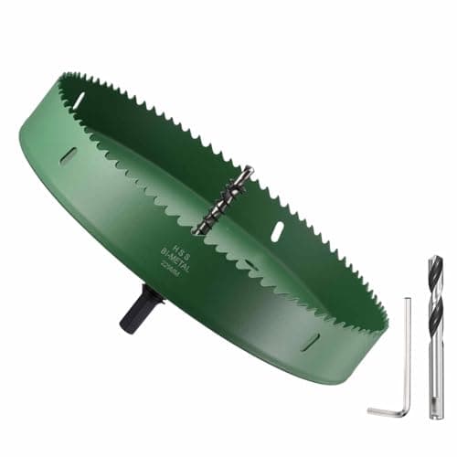 Image of DTGN 9-1/32" Bi-Metal Hole Saw M42 HSS - 229mm Hole Cutter - Good for Thick Stainless Steel/Alloy/Aluminium/Brass/Copper - Green