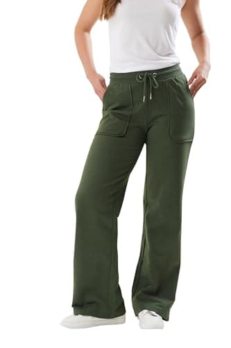 Image of Long Tall Sally - LTS Tall Khaki Pocket Patch Wide Leg Joggers - Women's