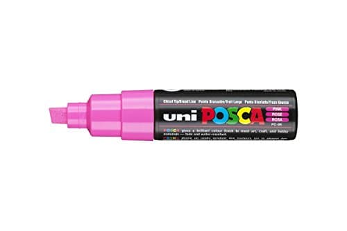 Image of Uni Posca Marker PC-8K Paint Glass Pen Broad Chisel Tip 8.00mm Pink