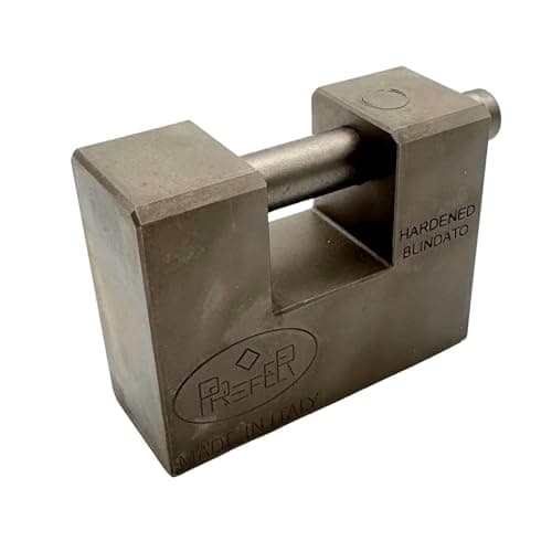 Image of PREFER Armoured Padlock for Damper 30 x 60 x 75 mm - Nickel - Lock - Shutter Lock