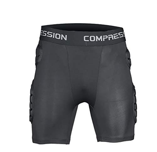 Image of QIKEGooods Men's Goalkeeper Padded Shorts Football Protective Gear Set Training Suit for Soccer Rugby Basketball Paintball Hip Protector Shorts