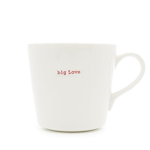 Image of Keith Brymer Jones - Word Range - Large Ceramic White Mug - Big Love (red) - 500ml - Gift Boxed