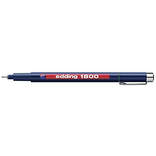 Image of edding 1800 profipen - black - 1 pen - line width 0.5 mm - fineliner pen for precise writing, sketching and technical drawing - fine, metal-encased nib - suitable for use with rulers and stencils