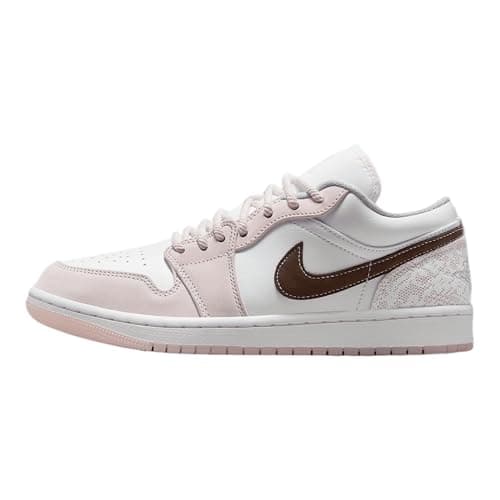 Image of Air Jordan 1 Low Women's Shoes (IB8859-101, White/White/Light Soft Pink/Ironstone), White/Ironstone-white, 6 UK