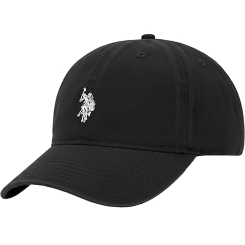 Image of U.S. POLO ASSN. Concept One Small Polo Pony Logo Baseball Hat, 100% Cotton, Adjustable Cap, Black