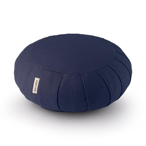 Image of basaho CLASSIC Zafu Meditation Cushion | Organic Cotton | Buckwheat Hulls | Removable Washable Cover (Midnight Blue)