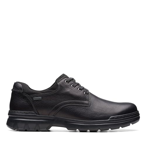 Image of Clarks Rockie Walk Gore-Tex Leather Shoes in Black Size 11