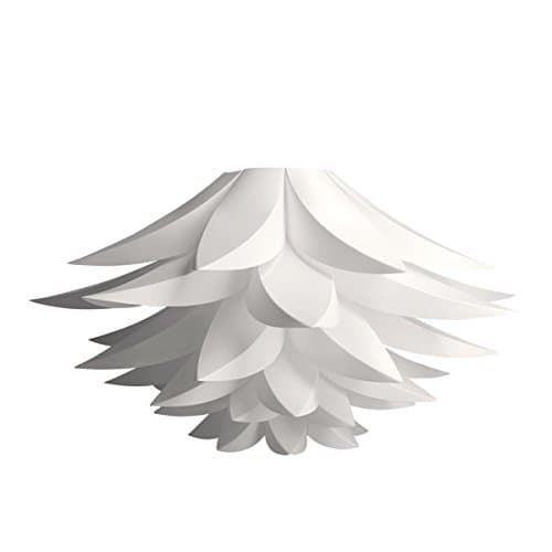 Image of kwmobile Puzzle Pendant Lamp Shade - Lotus Flower DIY Jigsaw Lampshade Kit - for Hanging Ceiling Light or Floor Lamp - Diameter 20" (50cm) - White