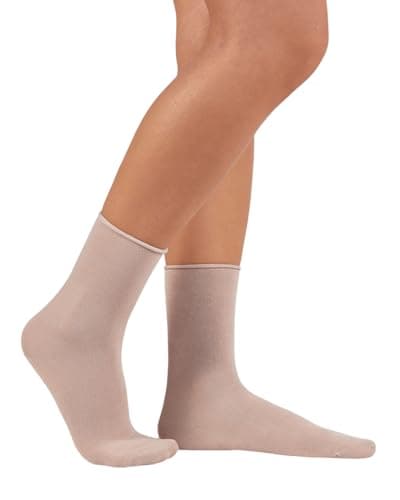 Image of alsestudio Womens Seamless Non-Elastic Super Soft Modal Rich Socks 3 Pairs Pack Silk Touch Ankle High Breathable 4-7 Socks for Women (Beige-3 Pairs)